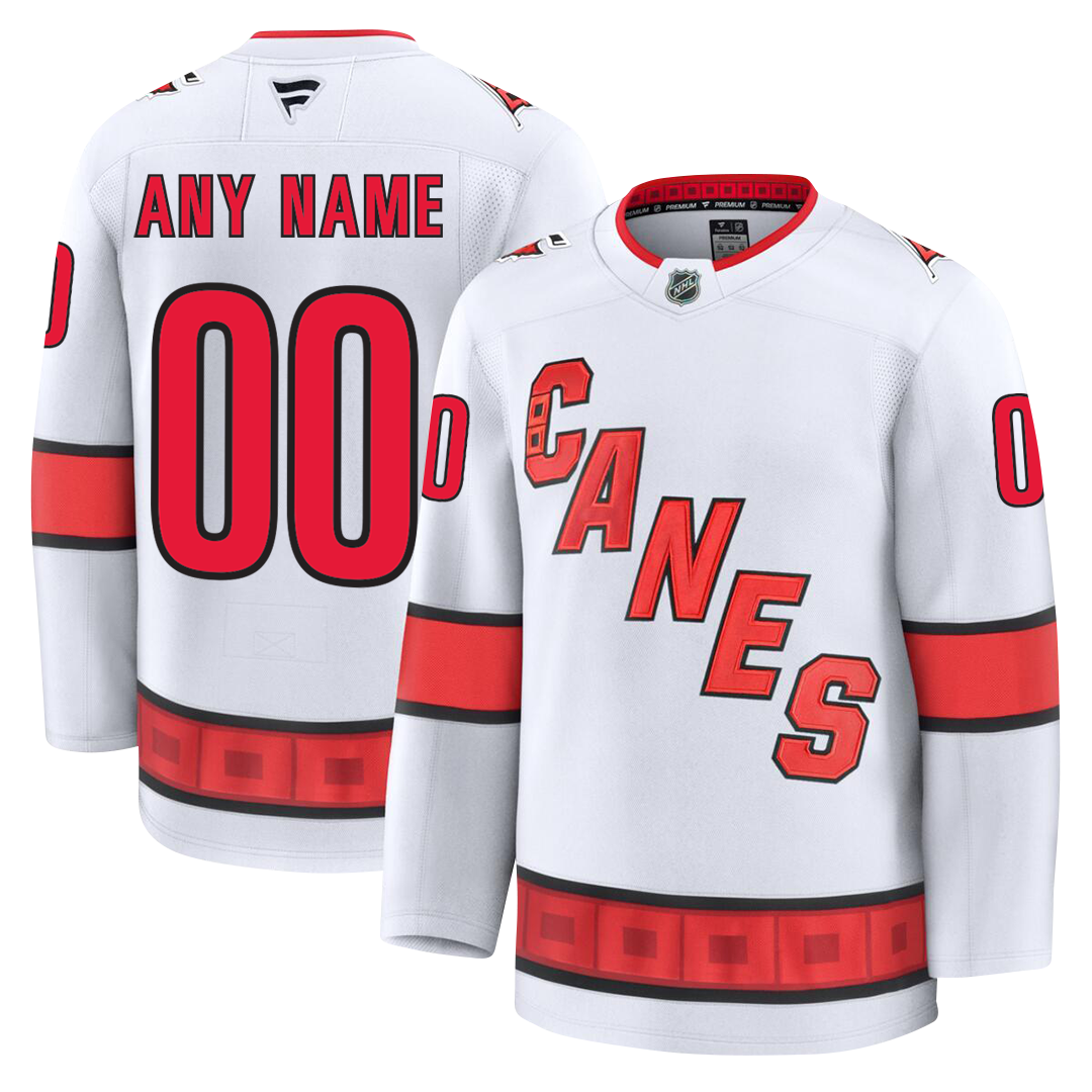 Customizable Carolina Hurricanes 2024 Fanatics Premium Official NHL AWAY Jersey