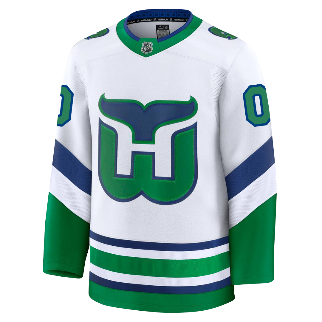 Customizable Carolina Hurricanes 2024 Fanatics Premium White WHALERS Jersey