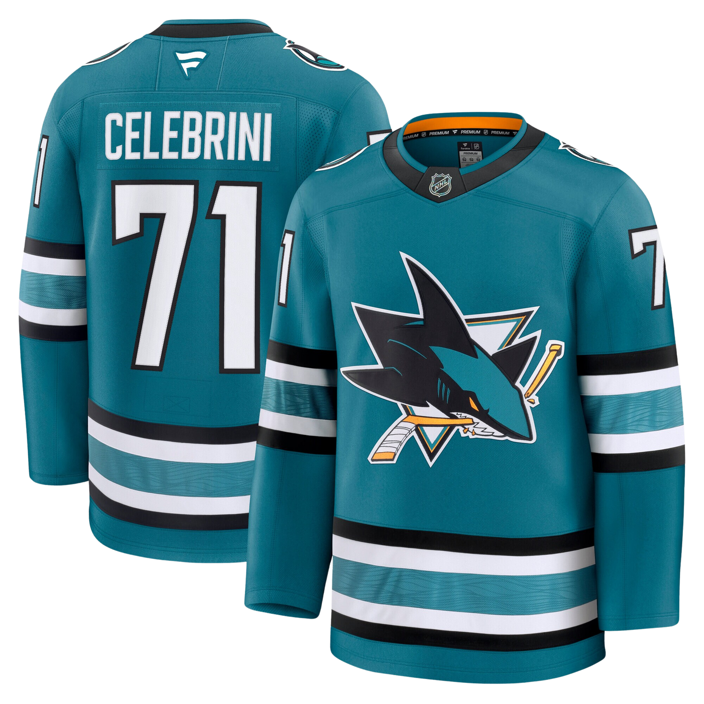 Macklin Celebrini San Jose Sharks 2024 Fanatics Premium Official NHL HOME Jersey