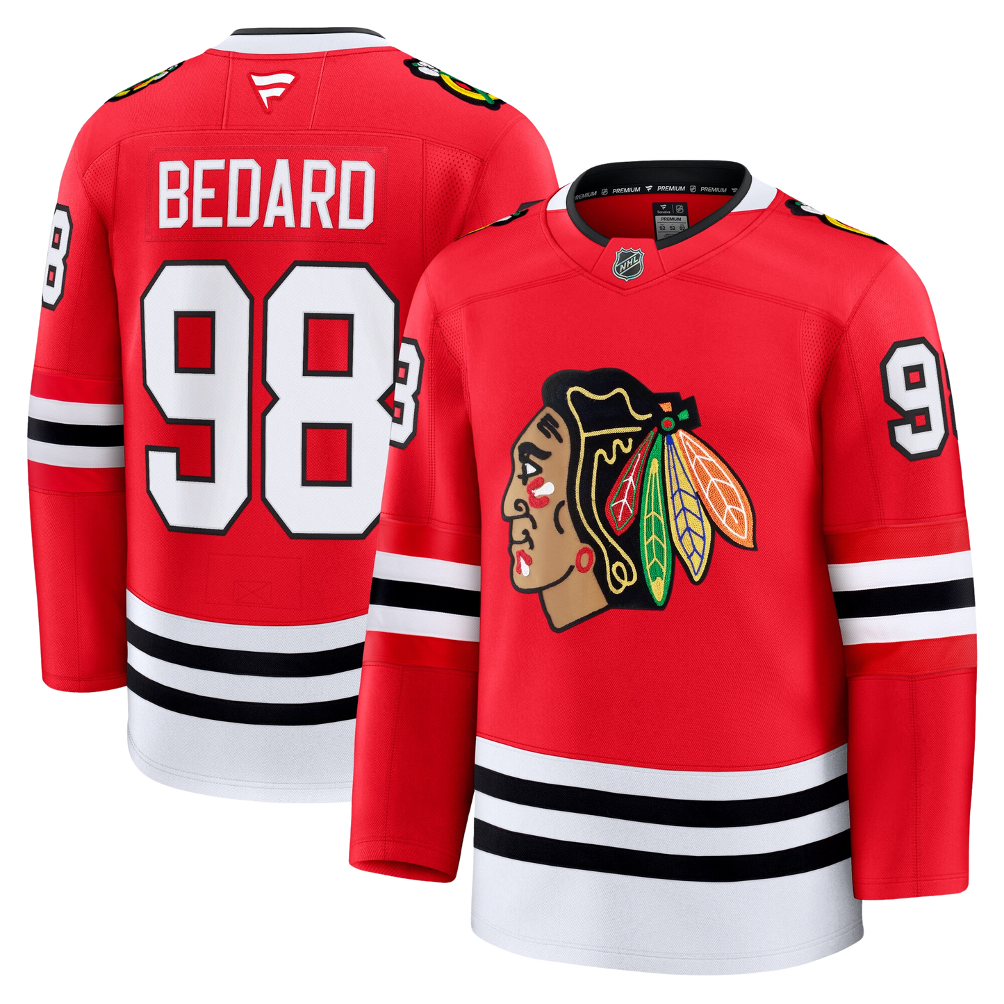 Connor Bedard Chicago Blackhawks 2024 Fanatics Premium Official NHL HOME Jersey