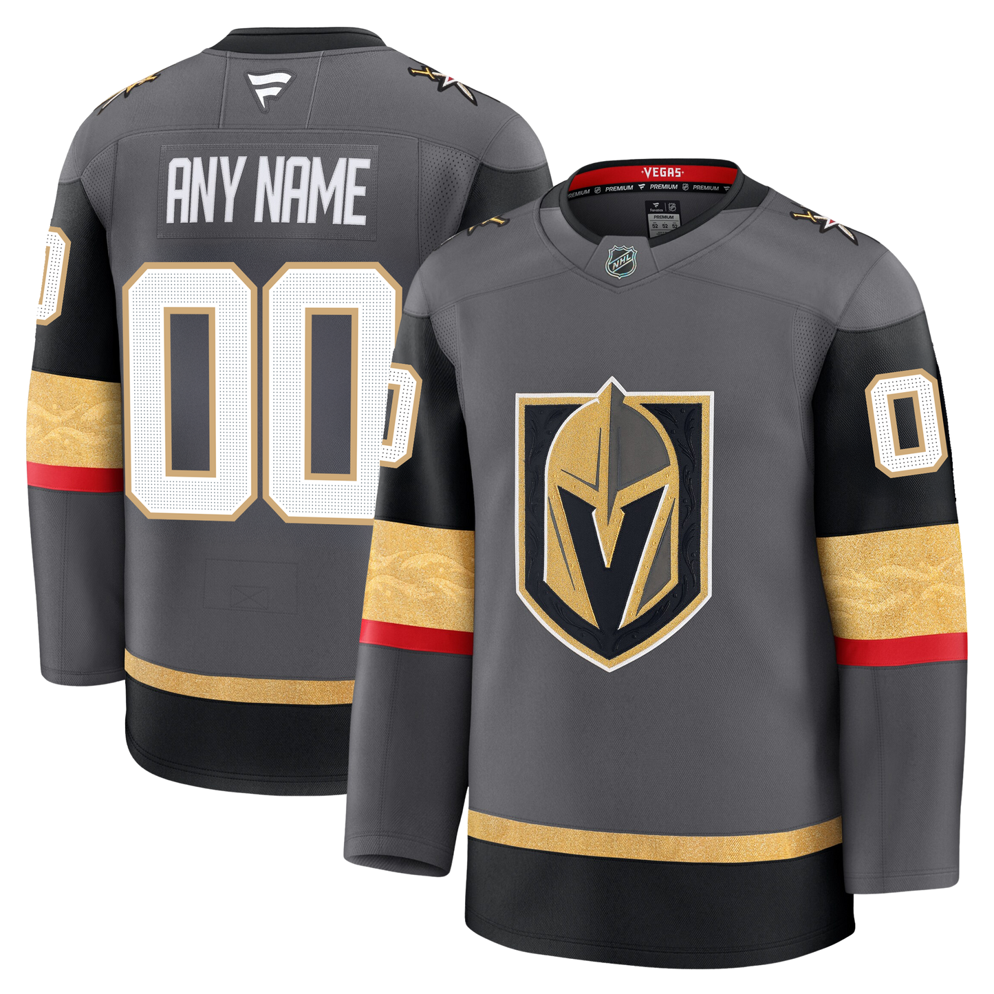 Customizable Vegas Golden Knights 2024 Fanatics Premium Official NHL THIRD ALTERNATE (Grey) Jersey