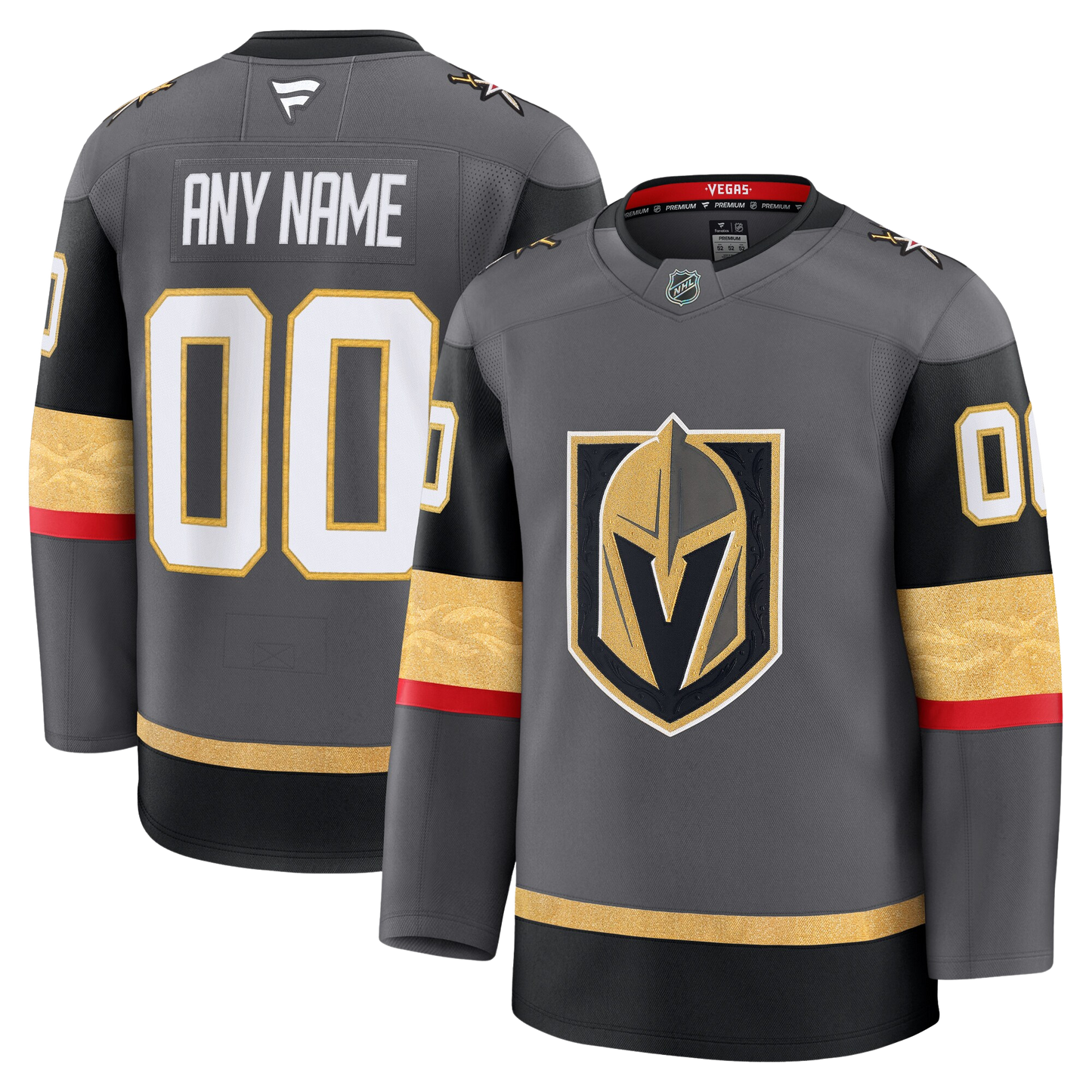 Customizable Vegas Golden Knights 2024 Fanatics Premium Official NHL THIRD ALTERNATE (Grey) Jersey