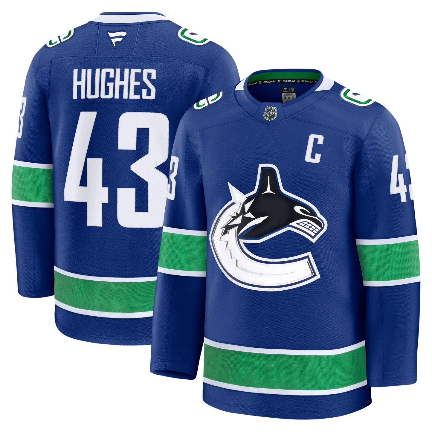 Quinn Hughes Vancouver Canucks 2024 Fanatics Premium Official NHL HOME Jersey