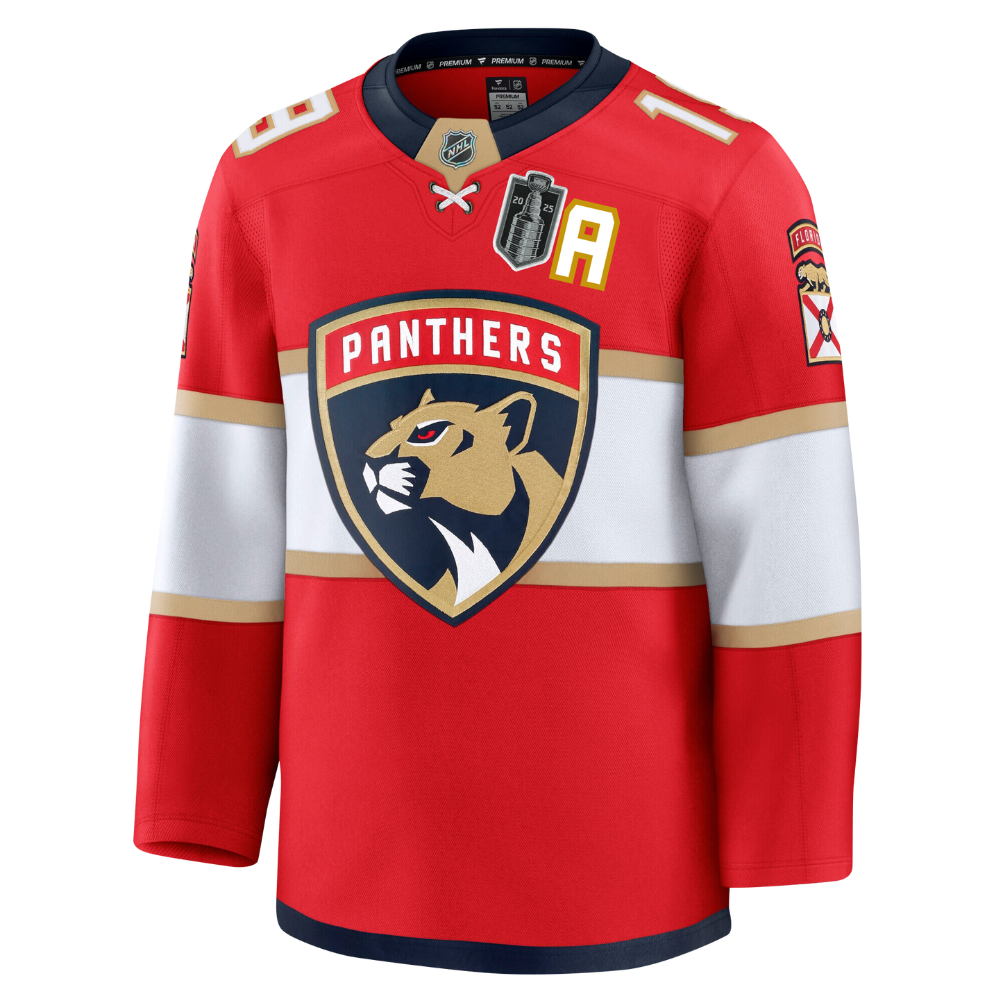 Matthew Tkachuk Florida Panthers Fanatics Red Home Premium Jersey With 2025 Stanley Cup Final Patch