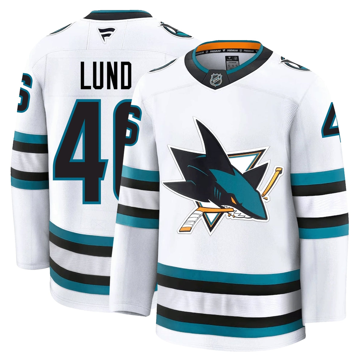 Cam Lund San Jose Sharks Fanatics Premium Away Jersey