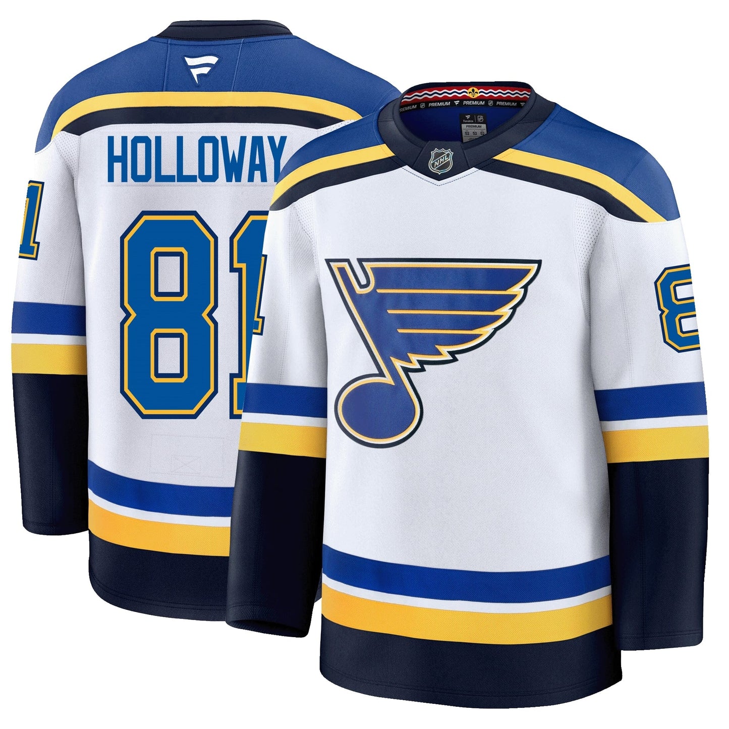 Dylan Holloway St. Louis Blues Fanatics Premium Away Jersey
