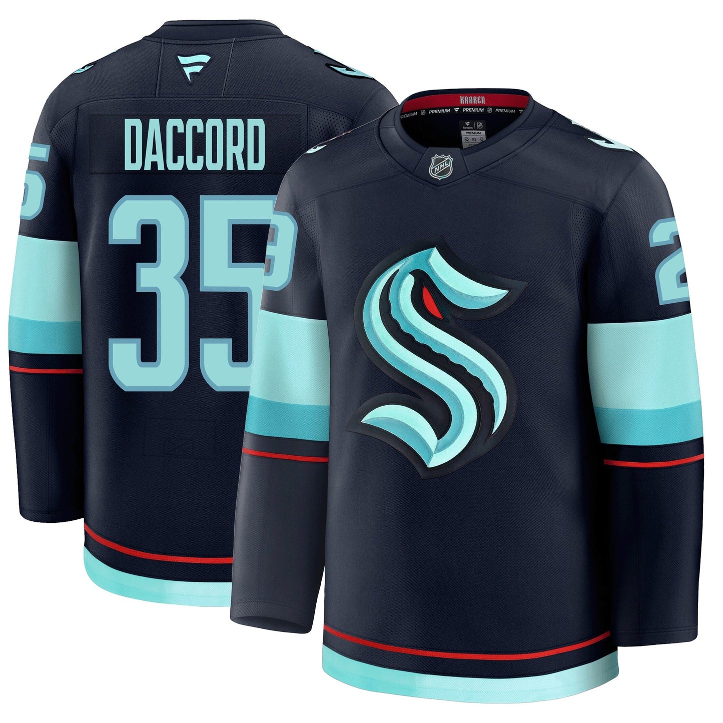 Joey Daccord Seattle Kraken Fanatics Premium Home Jersey