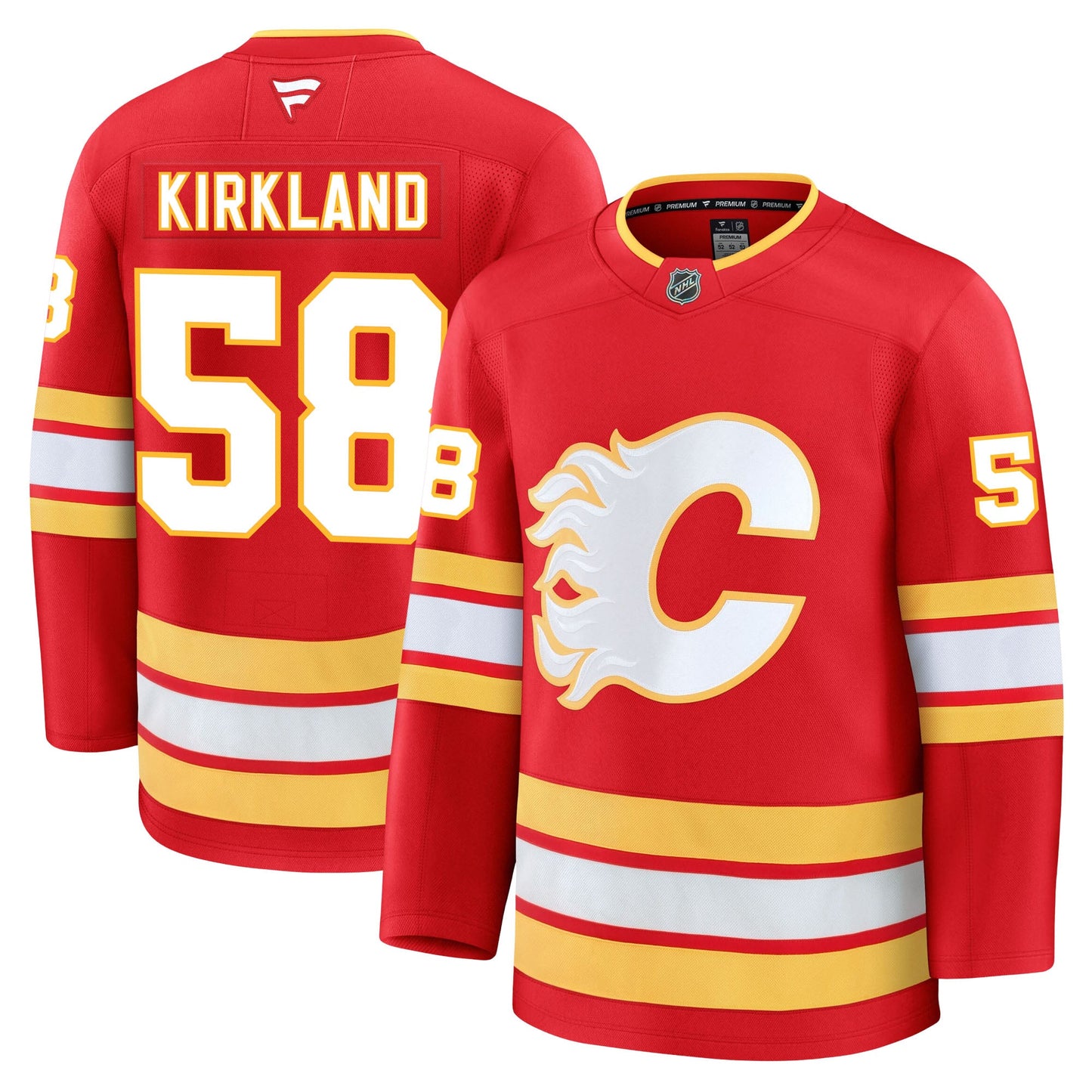 Justin Kirkland Calgary Flames Fanatics Premium Home Jersey