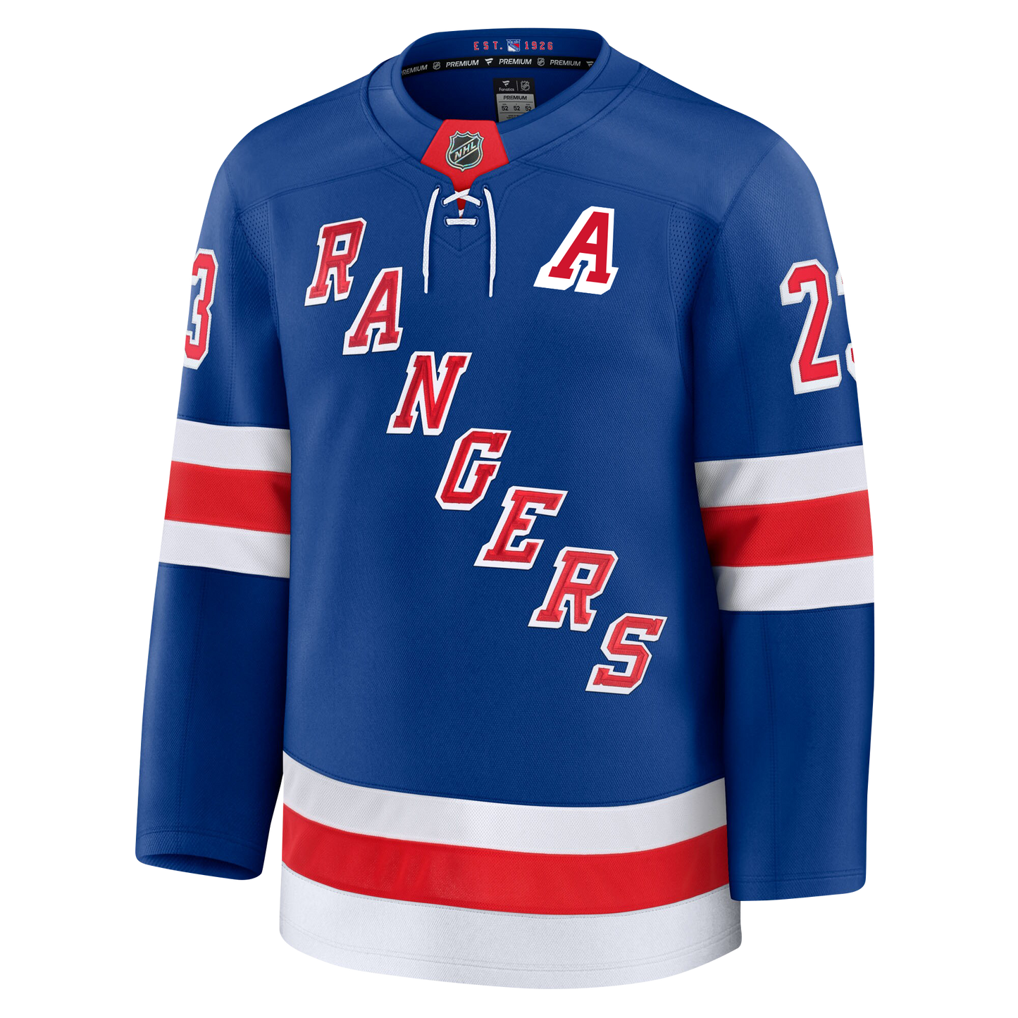 Adam Fox New York Rangers 2024 Fanatics Premium Official NHL HOME Jersey