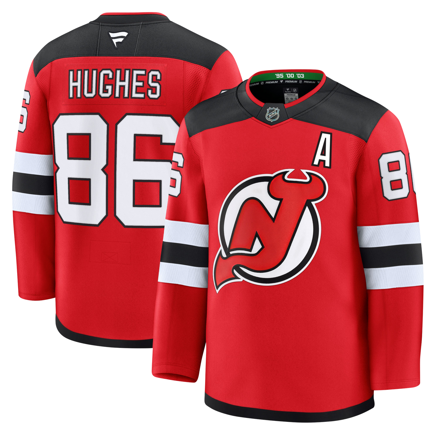 Jack Hughes New Jersey Devils 2024 Fanatics Premium Official NHL HOME Jersey