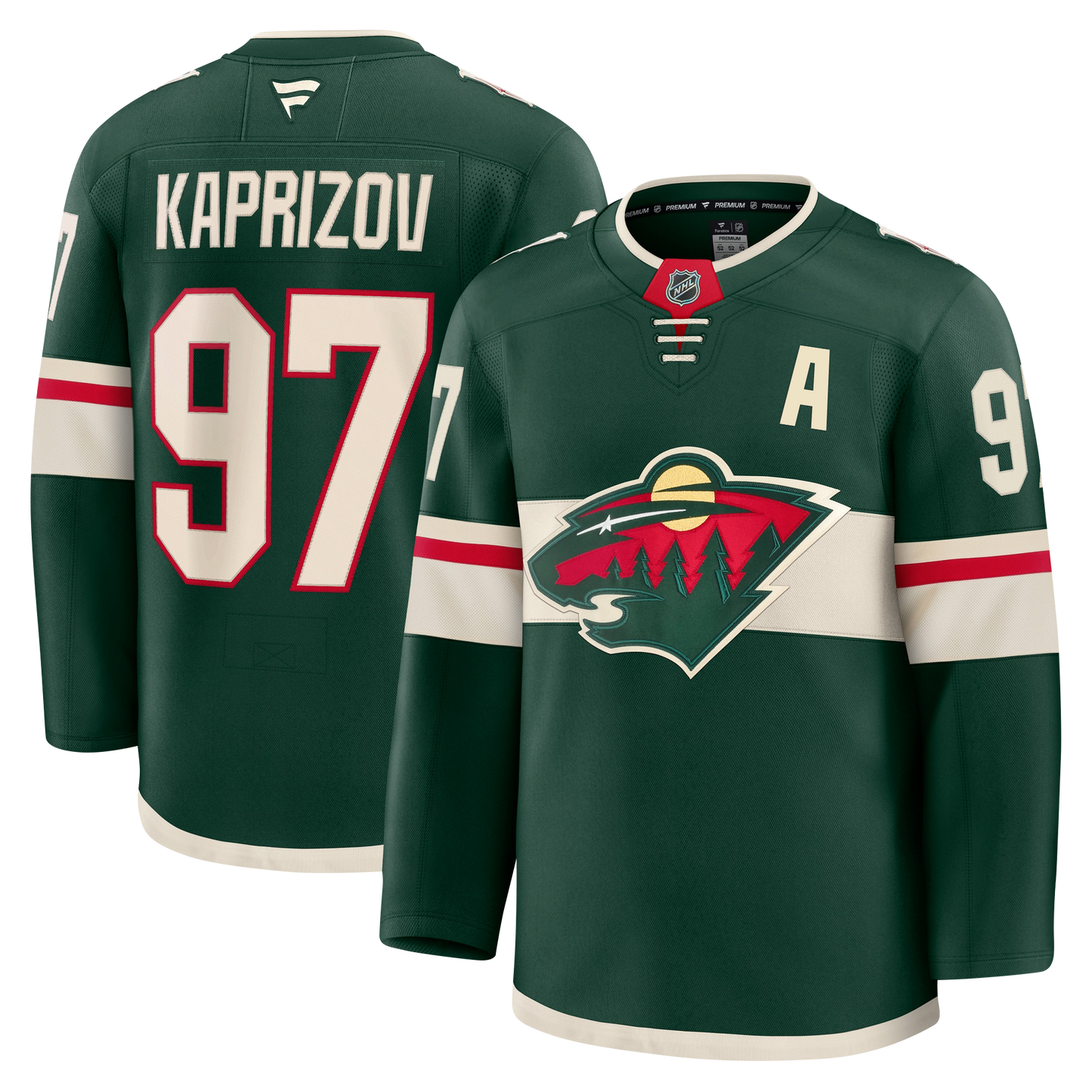 Kirill Kaprizov Minnesota Wild 2024 Fanatics Premium Official NHL HOME Jersey