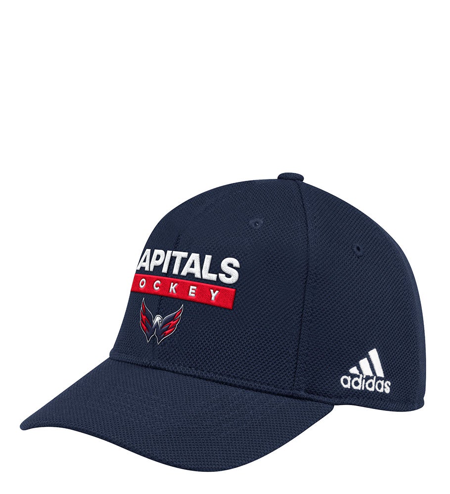 Washington Capitals Adidas Official Playoff Flex Cap with 2018 Stanley Cup Patch