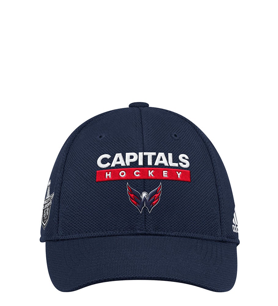 Washington Capitals Adidas Official Playoff Flex Cap with 2018 Stanley Cup Patch