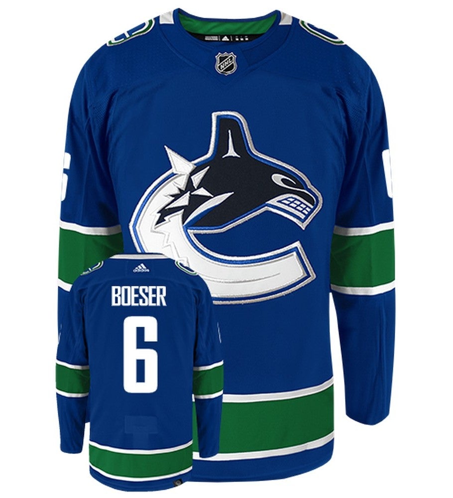 Brock Boeser Vancouver Canucks Adidas Primegreen Authentic Home NHL Hockey Jersey - Front/Back View