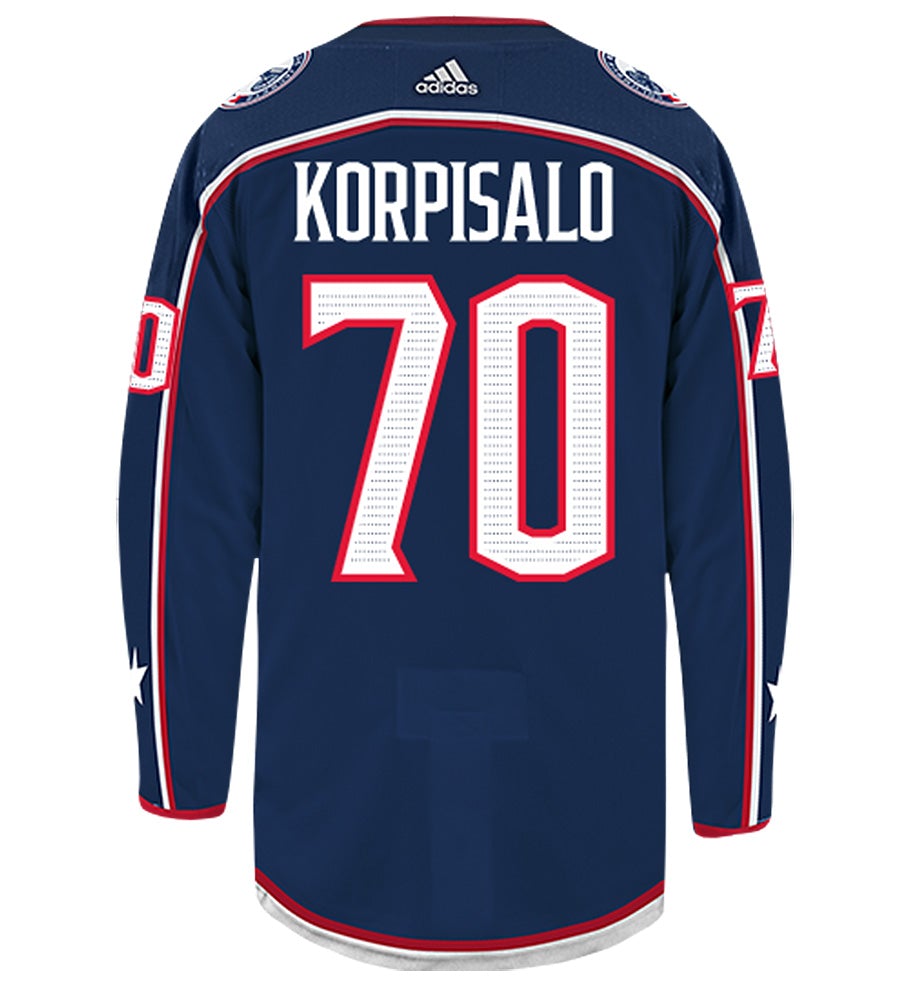 Joonas Korpisalo Columbus Blue Jackets Adidas Authentic Home NHL Hocke