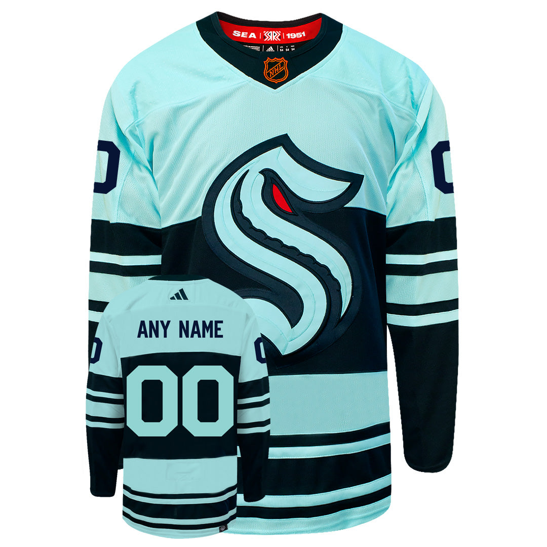 NHL Seattle Kraken Custom Name Number Reverse Retro 2022 Jersey Zip Up  Hoodie