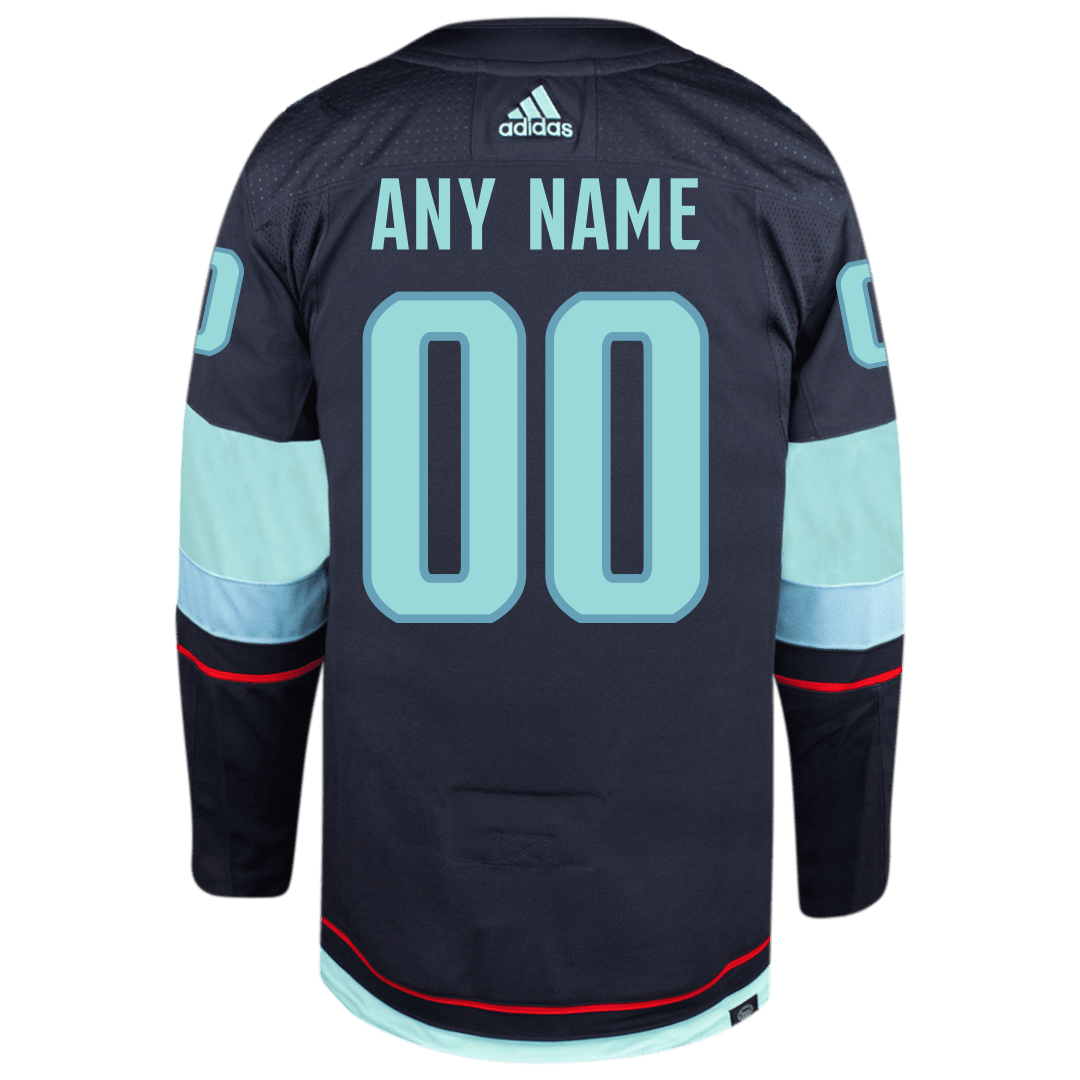 Seattle Kraken Adidas Primegreen Authentic Home NHL Hockey Jersey - Back View