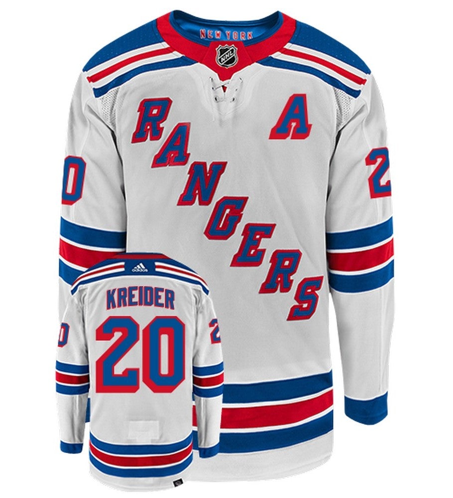 Chris Kreider New York Rangers Adidas Primegreen Authentic Away NHL Hockey Jersey - Front/Back View