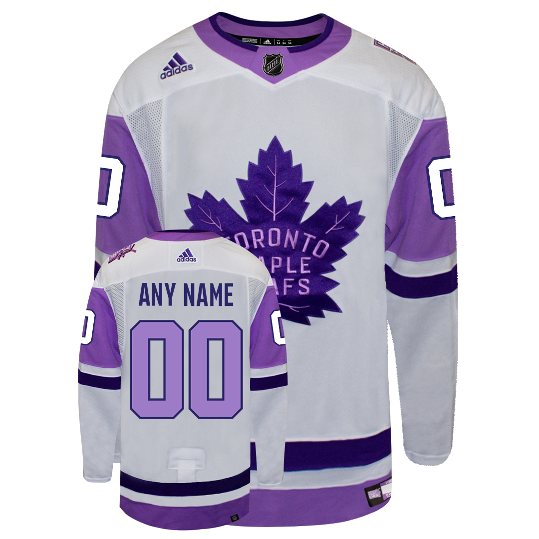 Toronto Maple Leafs adidas - Hockey Fights Cancer Primegreen Authentic  Blank Jersey - White/Purple