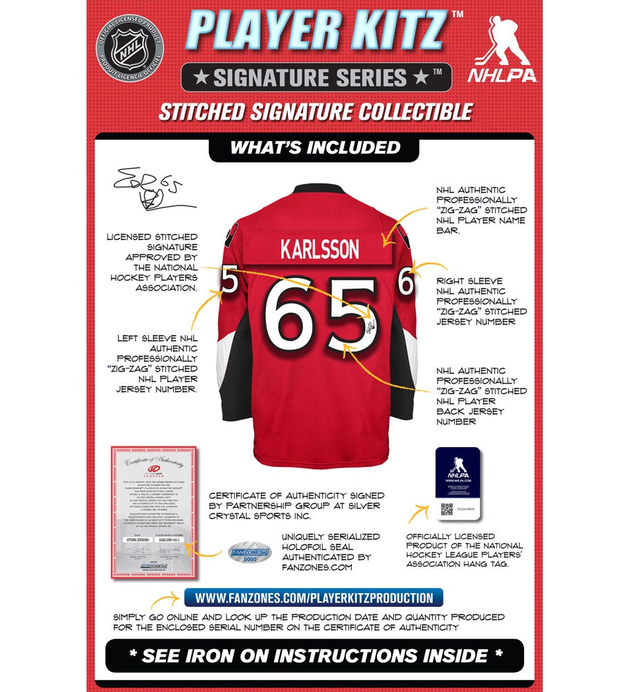 Erik Karlsson #65 Player Kitz Signature Series Stitched Autograph