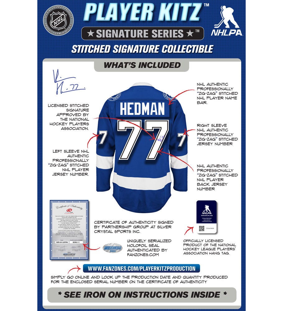 Victor Hedman #77 Player Kitz Signature Series Stitched Autograph