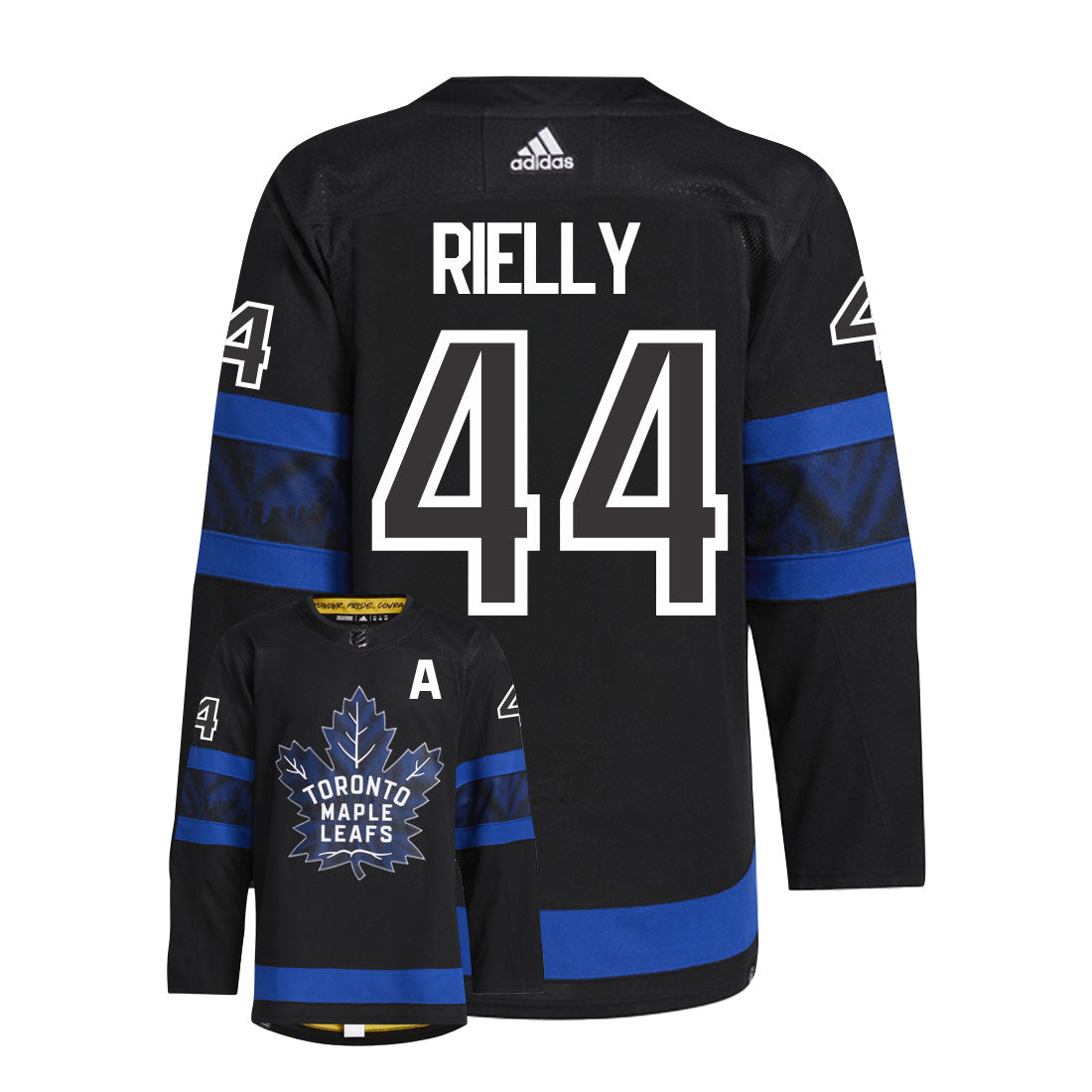 Morgan Rielly Toronto Maple Leafs Adidas Primegreen Authentic Third Alternate NHL Hockey Jersey - Back/Front View