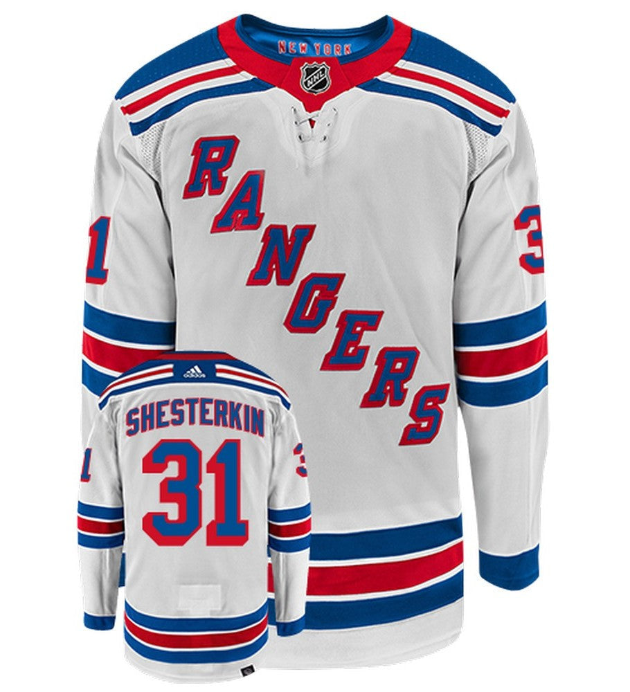 Igor Shesterkin New York Rangers Adidas Primegreen Authentic Away NHL Hockey Jersey - Front/Back View