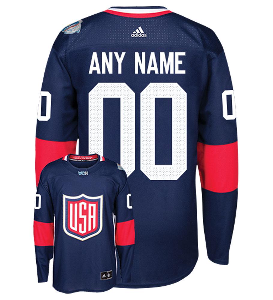 Team USA 2016 World Cup of Hockey Adidas Men's Premier Blue Jersey