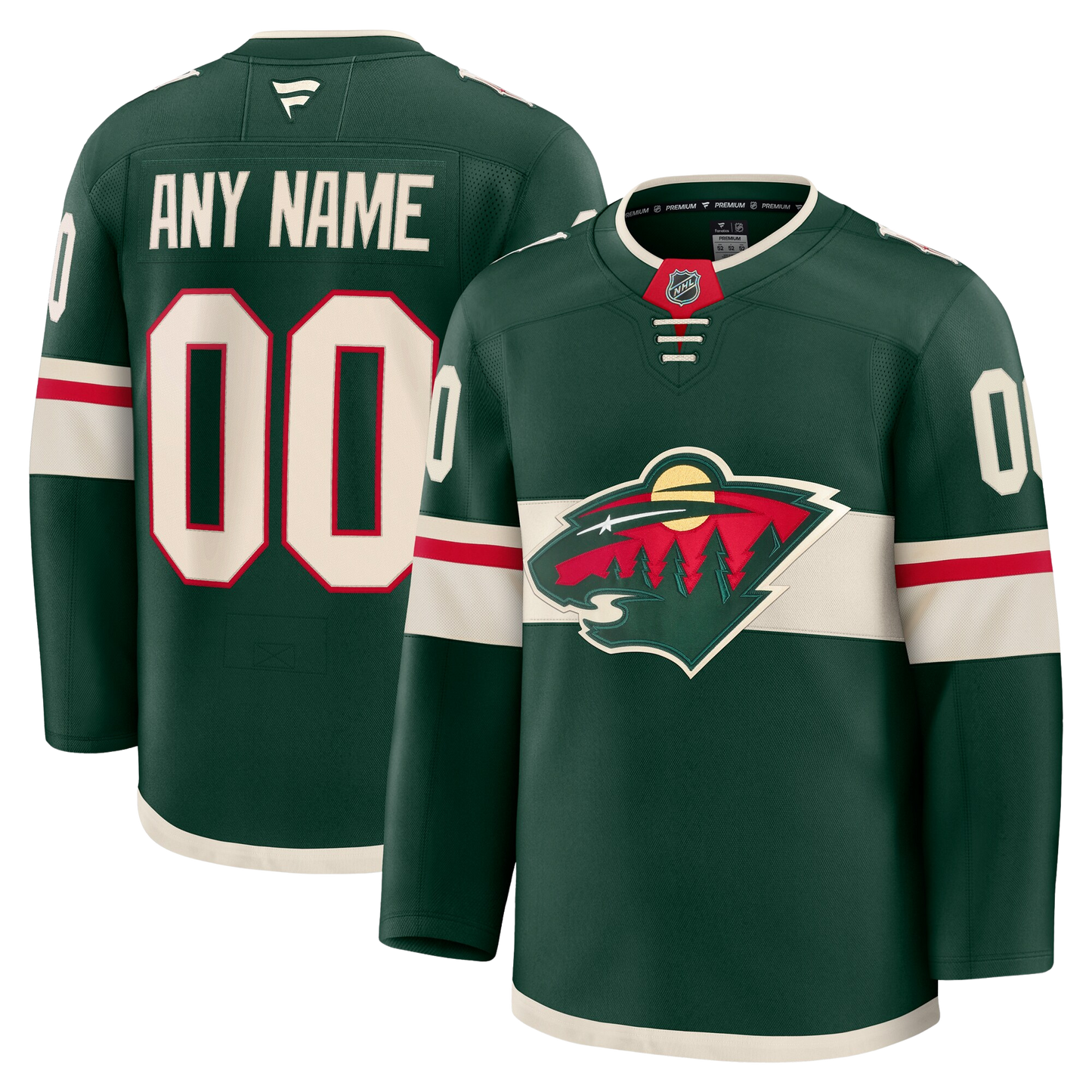 Customizable Minnesota Wild 2024 Fanatics Premium Official NHL HOME Jersey