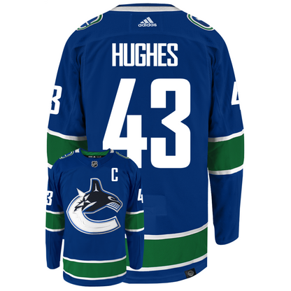 Quinn Hughes Vancouver Canucks Adidas Primegreen Authentic NHL Hockey Jersey