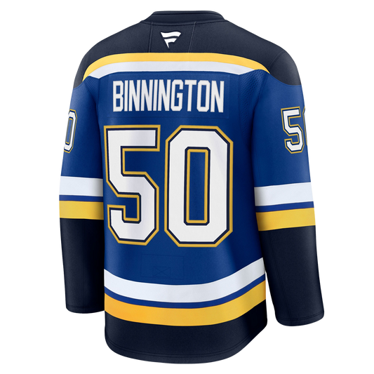Jordan Binnington St. Louis Blues 2024 Fanatics Premium Official NHL HOME Jersey