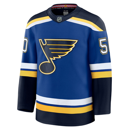 Jordan Binnington St. Louis Blues 2024 Fanatics Premium Official NHL HOME Jersey