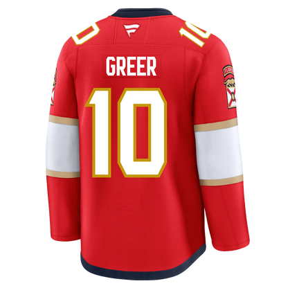 A.J. Greer Florida Panthers Fanatics Premium Official NHL HOME Jersey With 2025 Stanley Cup Champions Patch