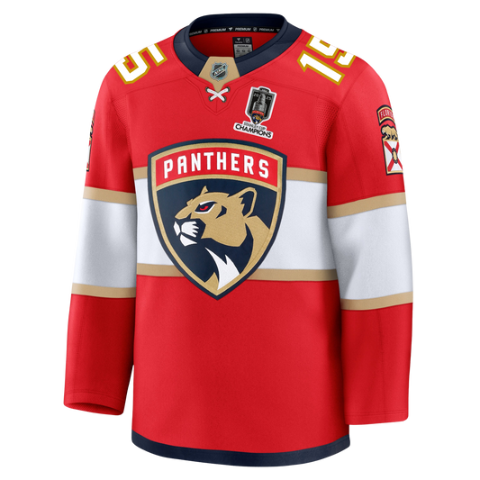 Anton Lundell Florida Panthers Fanatics Premium Official NHL HOME Jersey With 2025 Stanley Cup Champions Patch