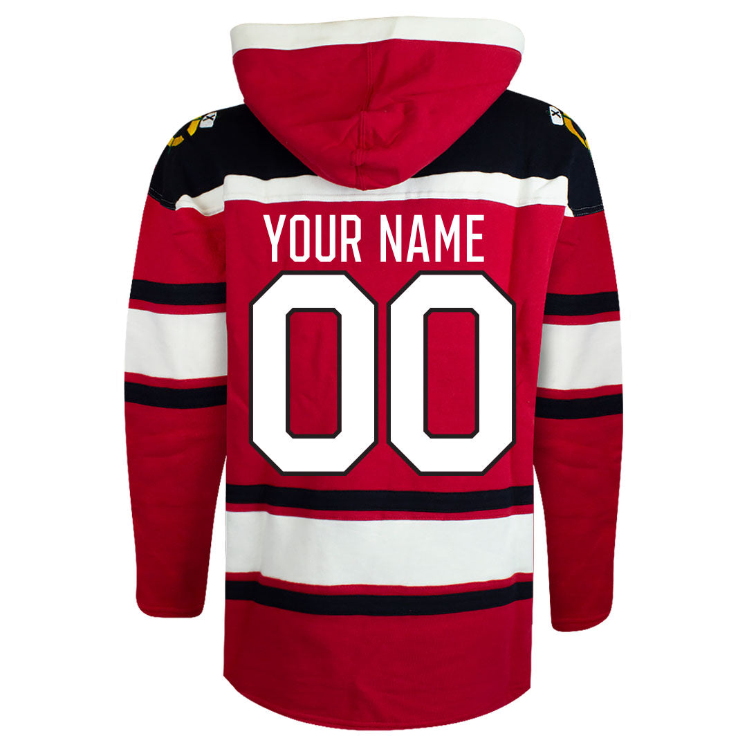 Customizable Chicago Blackhawks Fleece Lacer Hoody