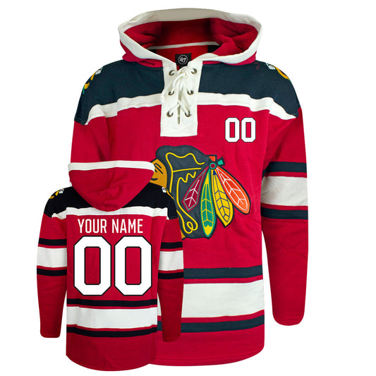 Customizable Chicago Blackhawks Fleece Lacer Hoody