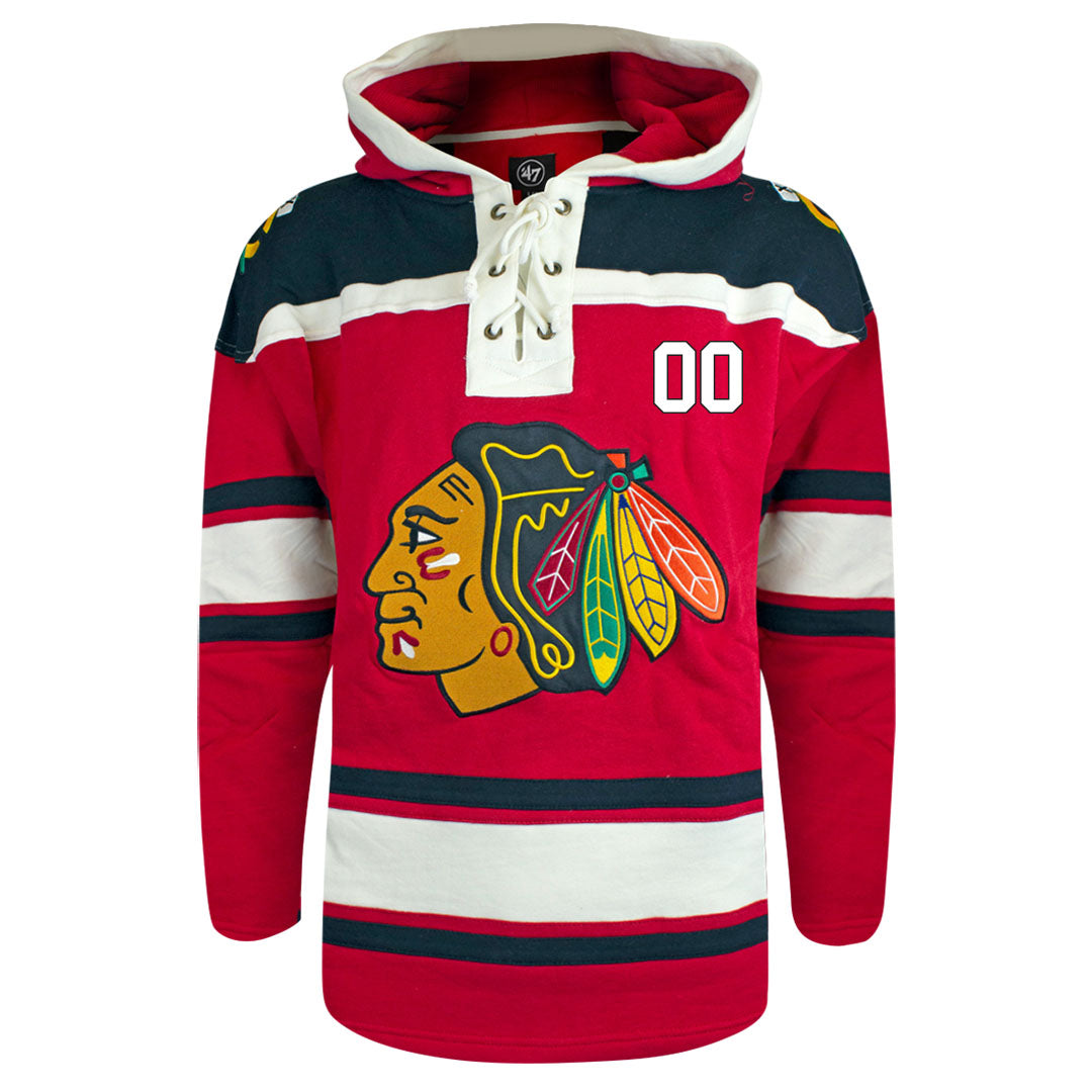 Customizable Chicago Blackhawks Fleece Lacer Hoody