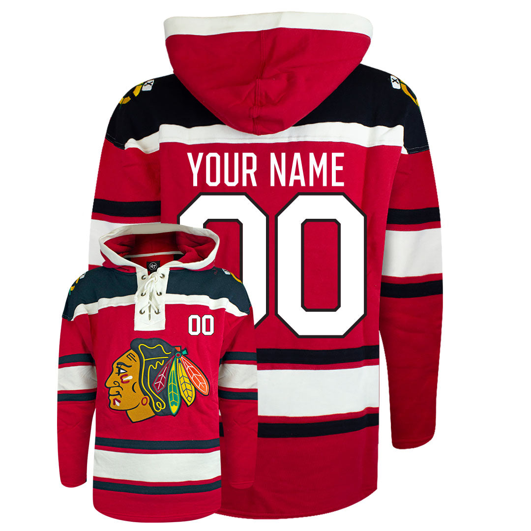 Customizable Chicago Blackhawks Fleece Lacer Hoody