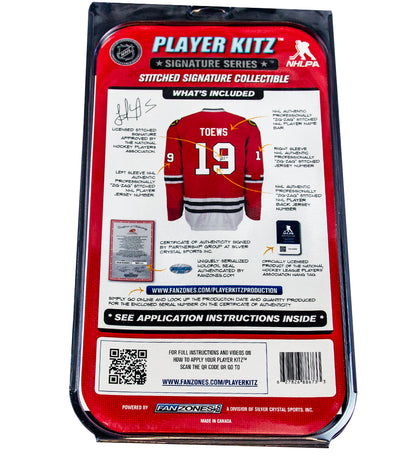 Jonathan Toews #19 YOUTH Player Kitz Signature Series Stitched Autograph