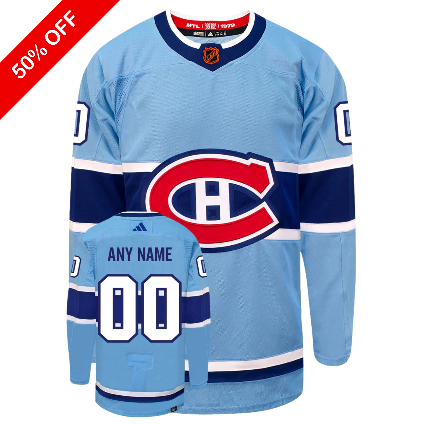 Customizable Montreal Canadiens Adidas 2022 Primegreen Reverse Retro Authentic NHL Hockey Jersey