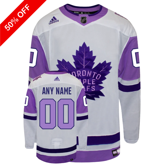 Customizable Toronto Maple Leafs Adidas Primegreen 2022 Hockey Fights Cancers Authentic Jersey