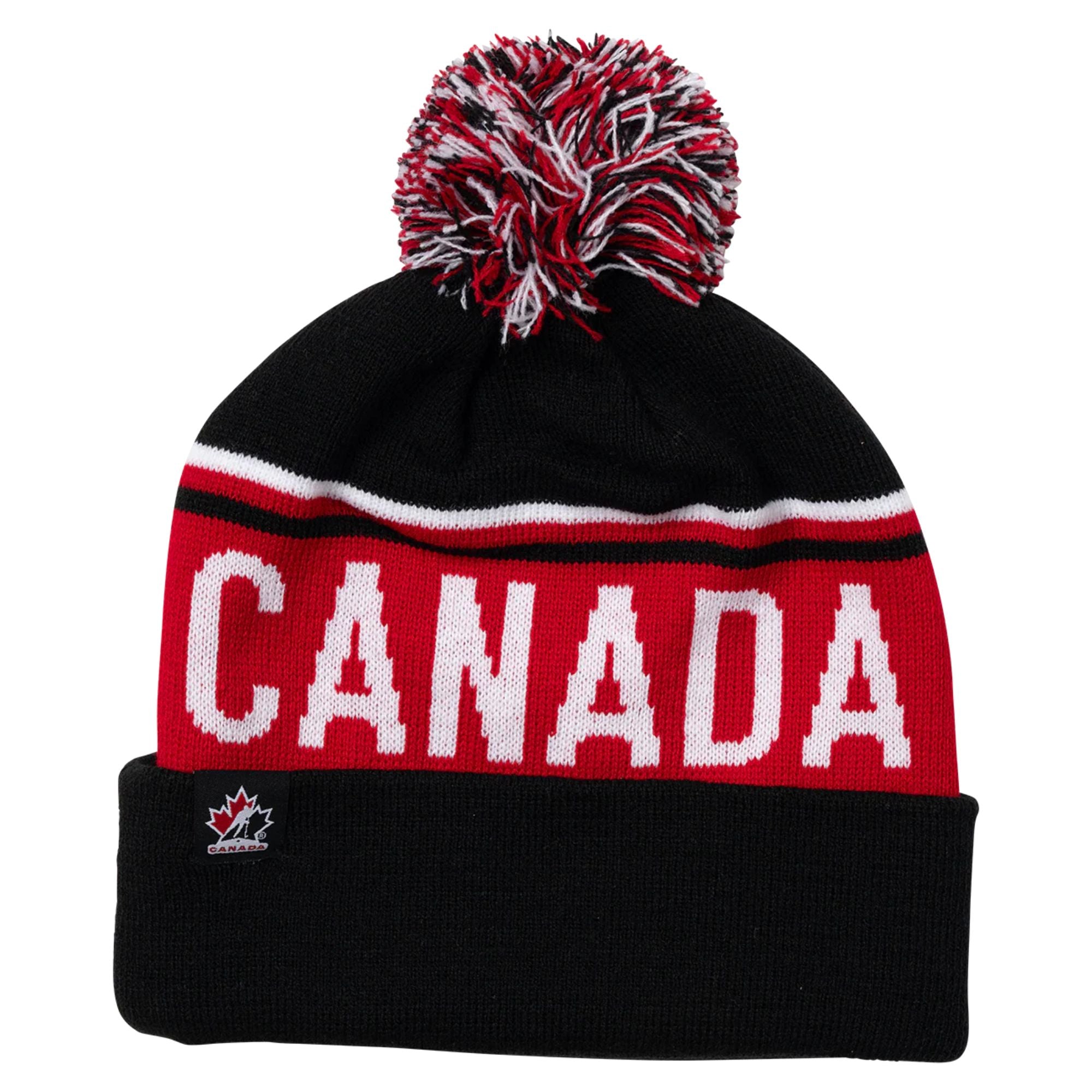 Hockey Canada Black Knit Hat with Pom