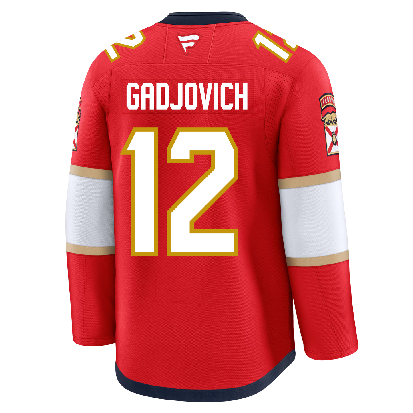 Jonah Gadjovich Florida Panthers Fanatics Premium Official NHL HOME Jersey With 2025 Stanley Cup Champions Patch