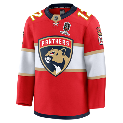 Jonah Gadjovich Florida Panthers Fanatics Premium Official NHL HOME Jersey With 2025 Stanley Cup Champions Patch