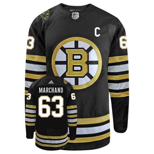 Brad Marchand Boston Bruins Centennial Adidas Primegreen Authentic NHL Hockey Jersey