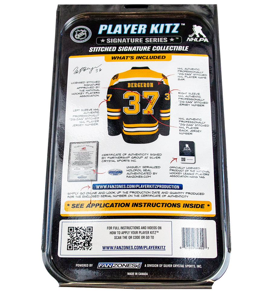 Patrice Bergeron #37 Player Kitz Signature Series Stitched Autograph