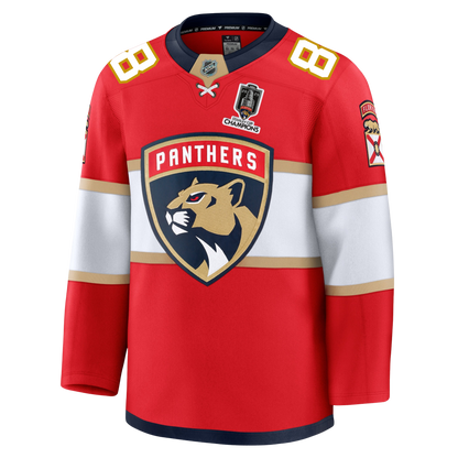 Nate Schmidt Florida Panthers Fanatics Premium Official NHL HOME Jersey With 2025 Stanley Cup Champions Patch