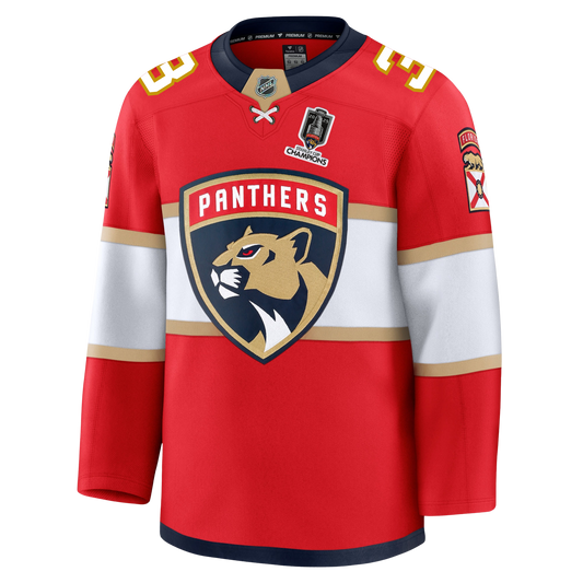 Seth Jones Florida Panthers Fanatics Premium Official NHL HOME Jersey With 2025 Stanley Cup Champions Patch