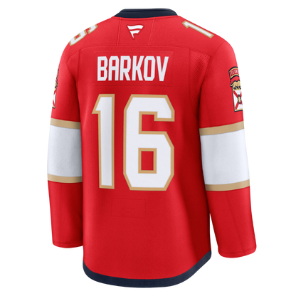 Aleksander Barkov Florida Panthers Fanatics Red Home Premium Jersey With 2025 Stanley Cup Champions Patch