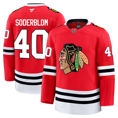 Arvid Soderblom Chicago Blackhawks Fanatics Premium Home Jersey
